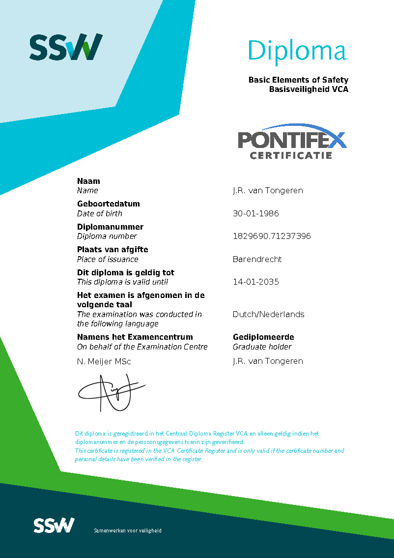 Certificaat Vca-Reco-01-2025 Certificaat Vca-Reco-01-2025